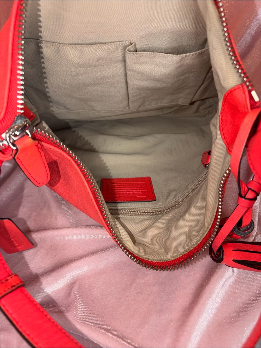 Authentic 2012 Coach Legacy Courtenay Hobo Bag Bright Coral NoK1293-22381 - Picture 8 of 12